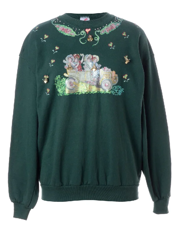 Label Christmas Sweatshirt With Bells