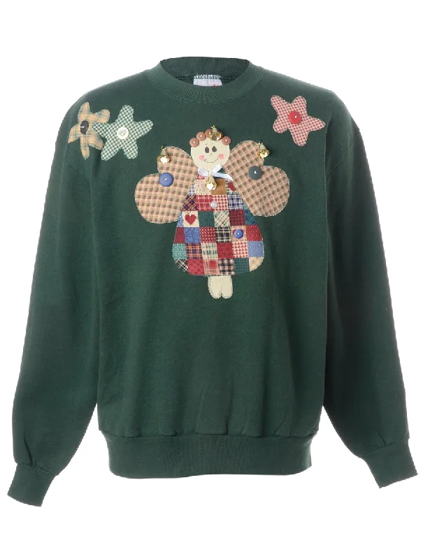 Label Christmas Sweatshirt With Bells