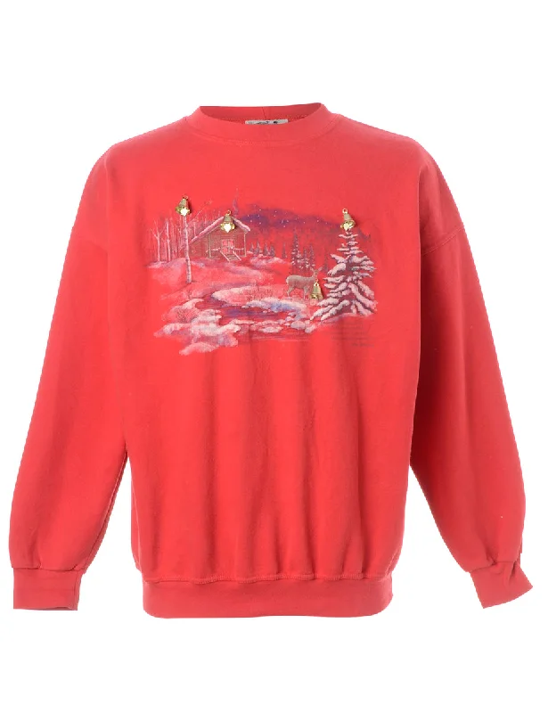 Label Christmas Sweatshirt With Bells