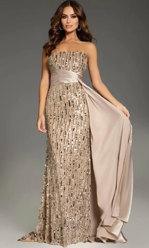 Jovani 42427 - Sequin Embellished Strapless Evening Gown