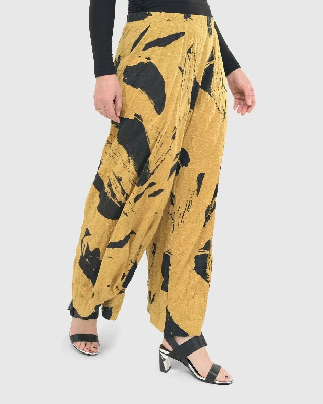 Ru Crinkle Punto Pants, Yellow