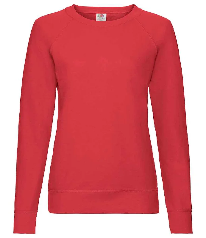 Fruit of the Loom Lady Fit Lightweight Raglan Sweatshirt | Red