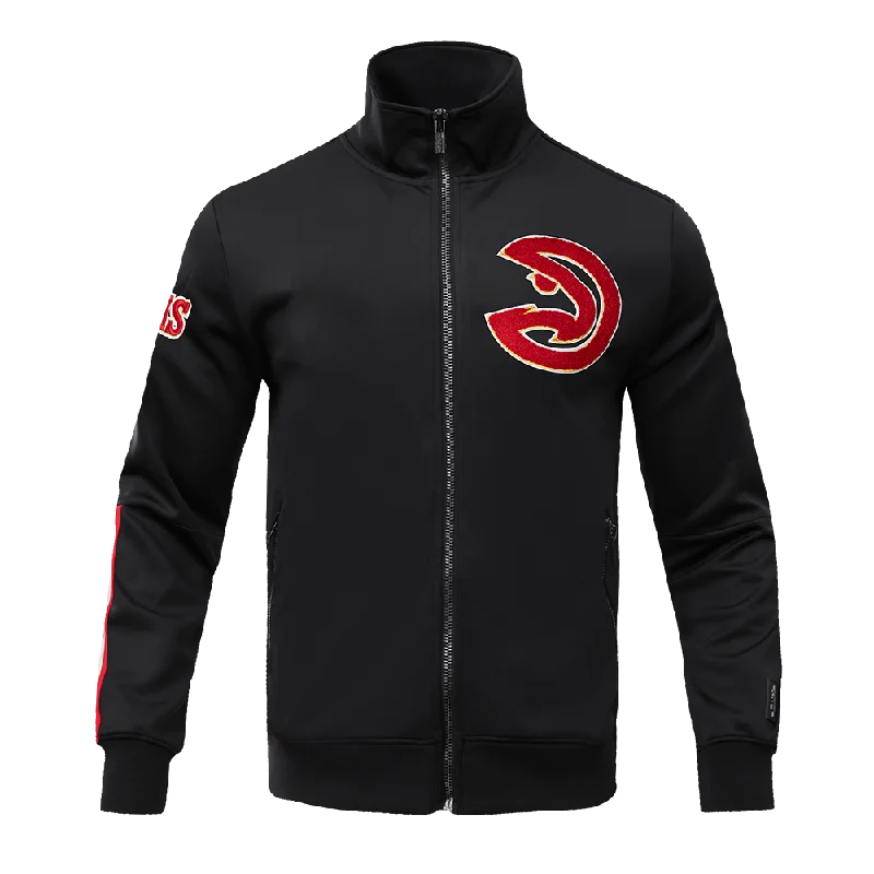 NBA ATLANTA HAWKS CLASSIC MEN'S DOUBLE KNIT TRACK JACKET (BLACK)