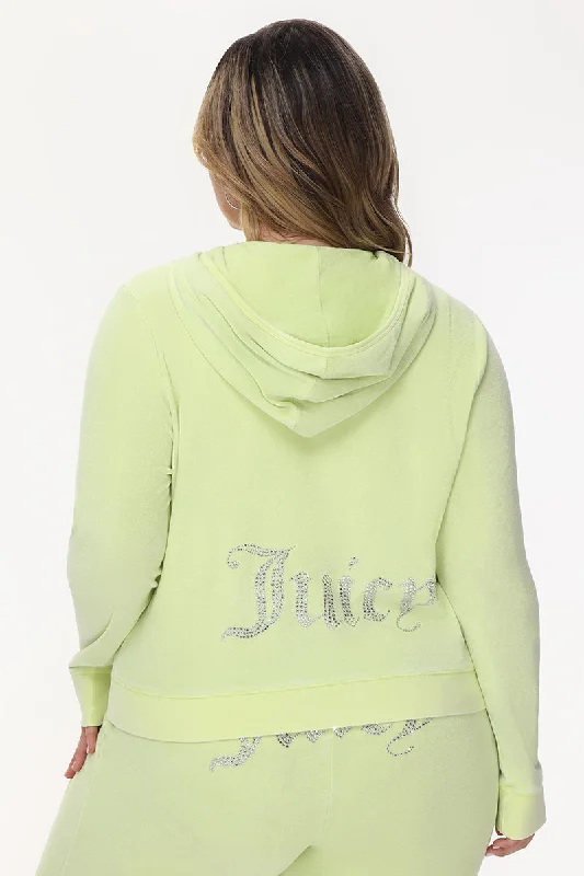 Plus-Size Big Bling Towel Terry Zip Hoodie