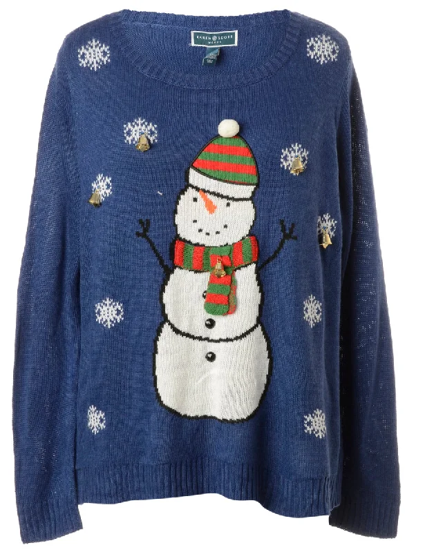 Label Christmas Jumper With Bells