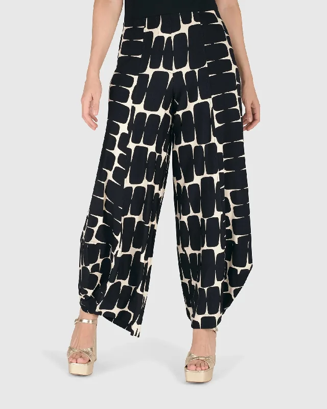 Amalfi Punto Pants, Black/Ivory