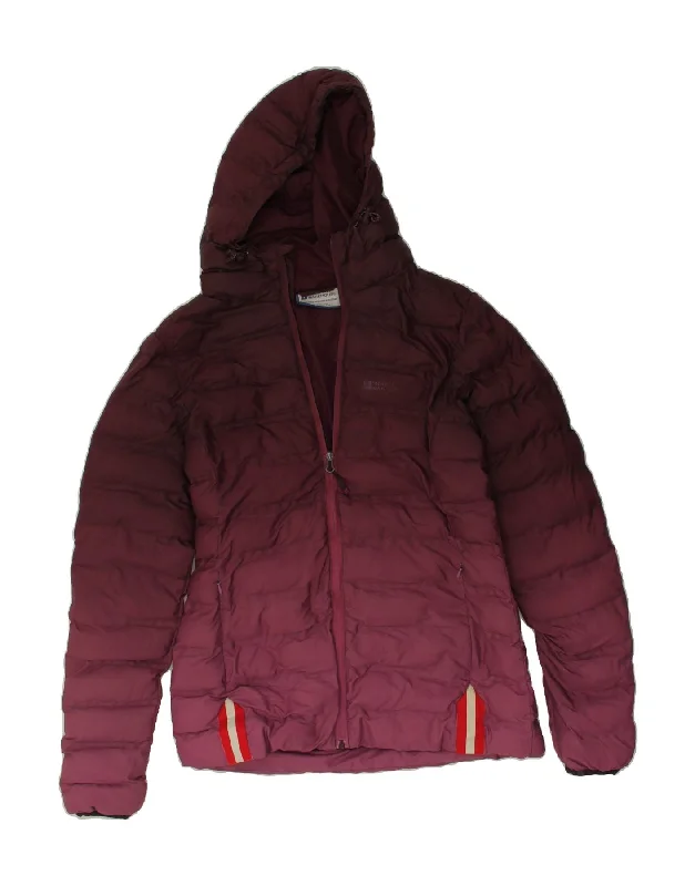 MOUNTAIN WAREHOUSE Womens Hooded Padded Jacket UK 12 Medium Burgundy