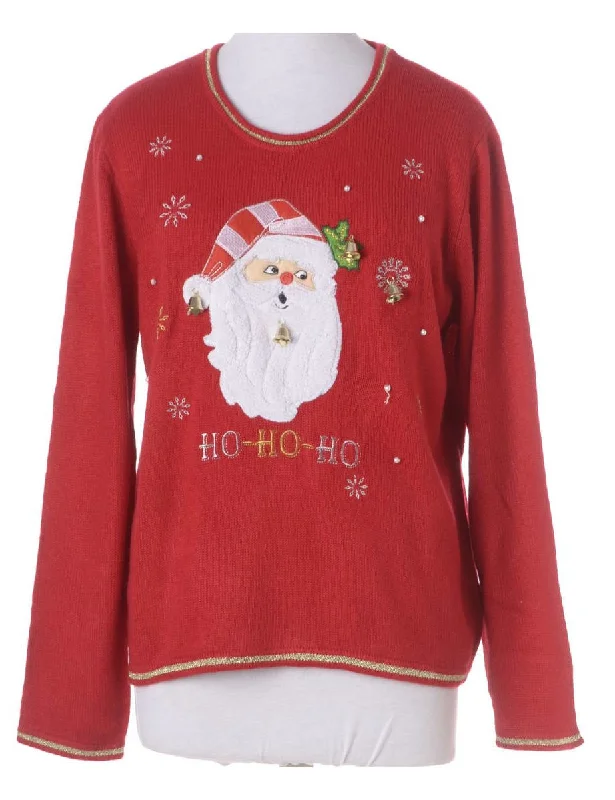 Label Christmas Jumper With Bells