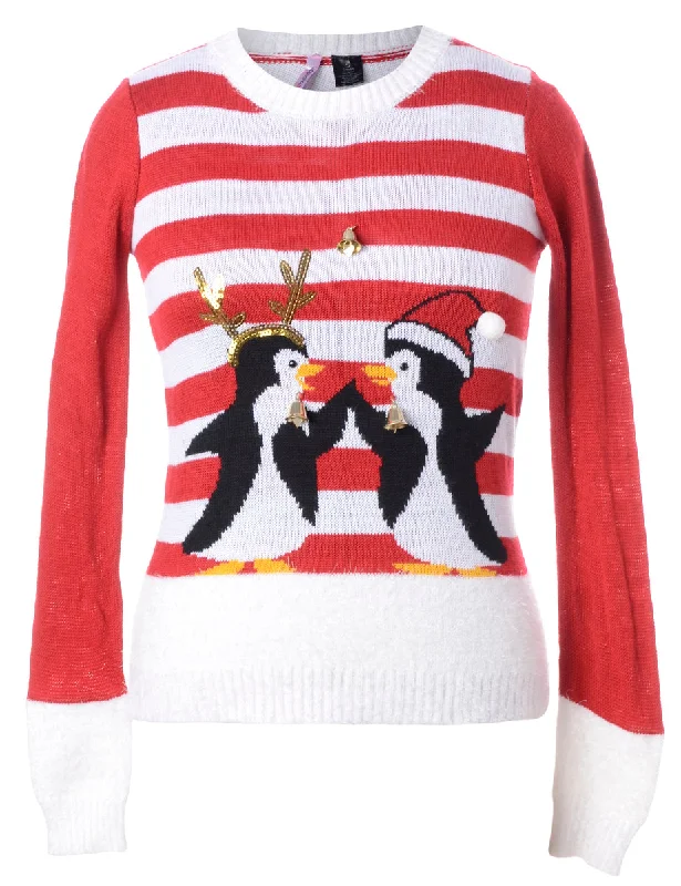 Label Christmas Jumper With Bells